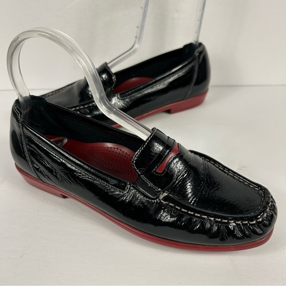 SAS Black and Red Men's Loafers Size 8 - Picture 1 of 9